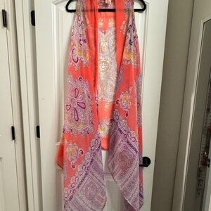 Theodora & Callum Coral and Lavender Vest/Scarf Festival Cottagecore Fairy